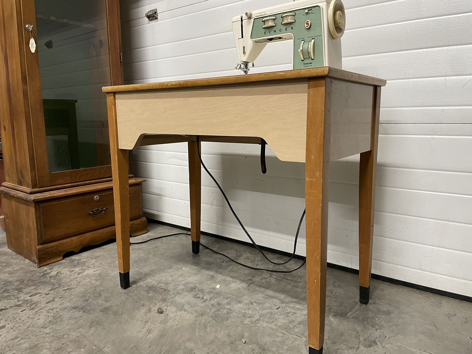 Mid Century Sawing Cabinet Machine 