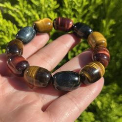 13mm Barrel Shape High Quality Flashy Tiger Eye Bracelet 
