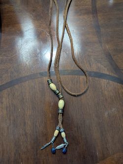 Leather Necklace With Beads