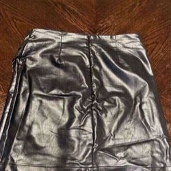 Cider Black Leather Skirt 
