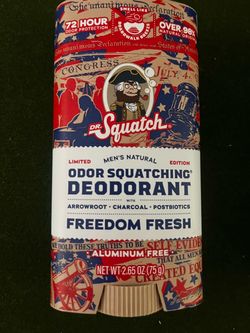 Dr. Squatch Freedom Fresh Deodorant 2.65 oz Limited Edition Aluminum Free NEW