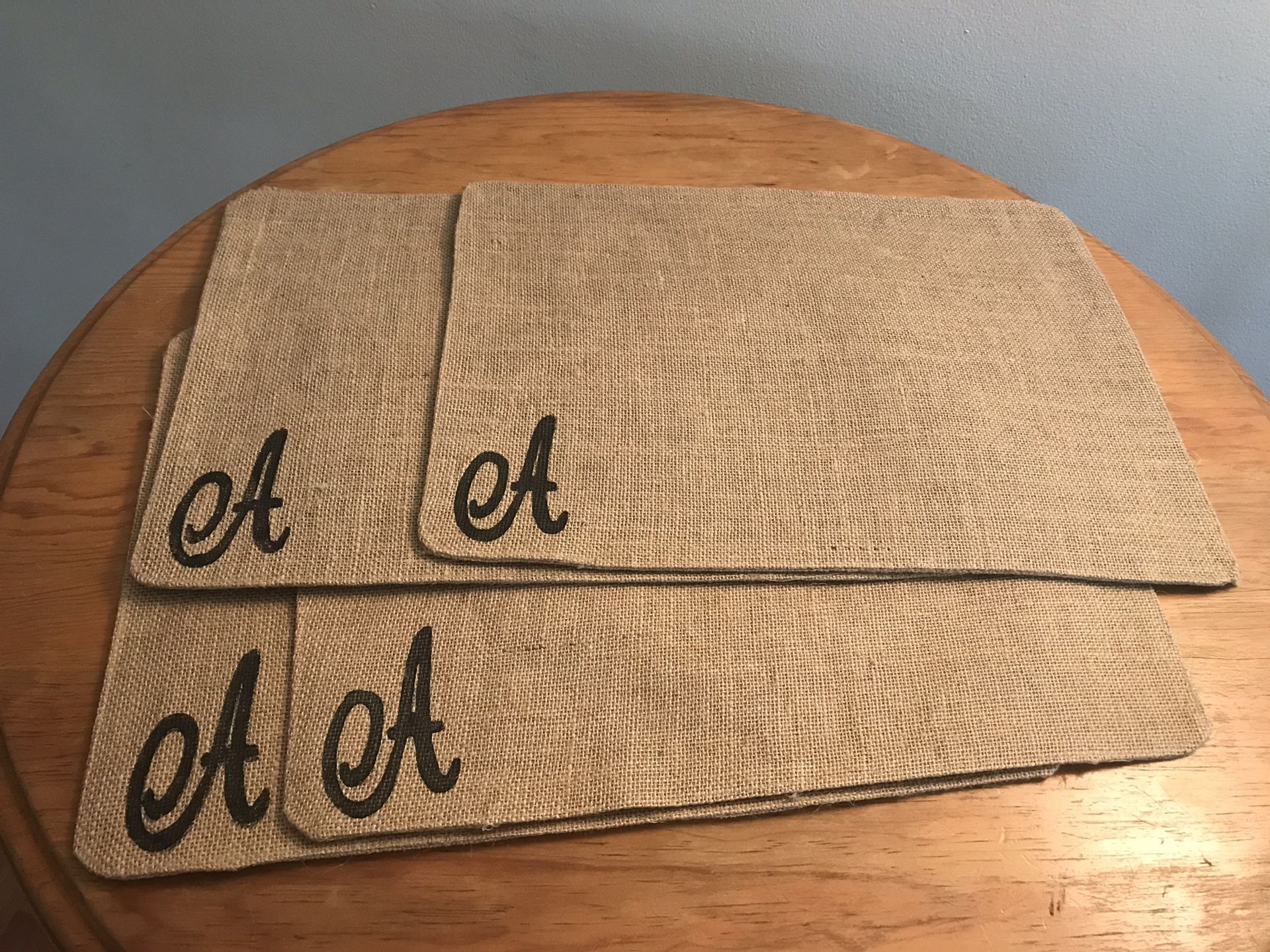 Set of 4 monogrammed placemats