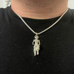 20” Chain With Goku Pendant 925 Silver