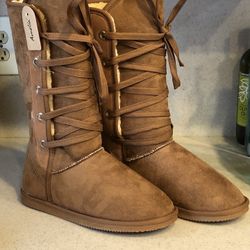 Amelia New Lace Up Faux Suede Boots 7