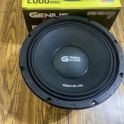  New 10" Genius Audio 2000w Max Power Midbass Midrange Dual Voice Coil Loud Speaker $220 each 