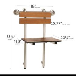 Portable Shower Seat, Profile Bench, Hung by Grab Bar with Backrest and Legs