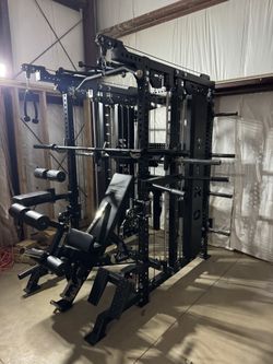 Smith Machine 500 | Adjustable Bench | 355lbs Cast Iron Olympic Weights | 7ft Olympic Bar | Fitness | Gym Equipment | FREE DELIVERY/INSTALLATION 