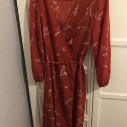 SHEIN Beautiful Orange Wrap Dress