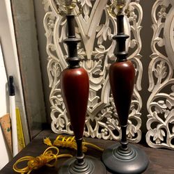 Wood Art Deco Lamps