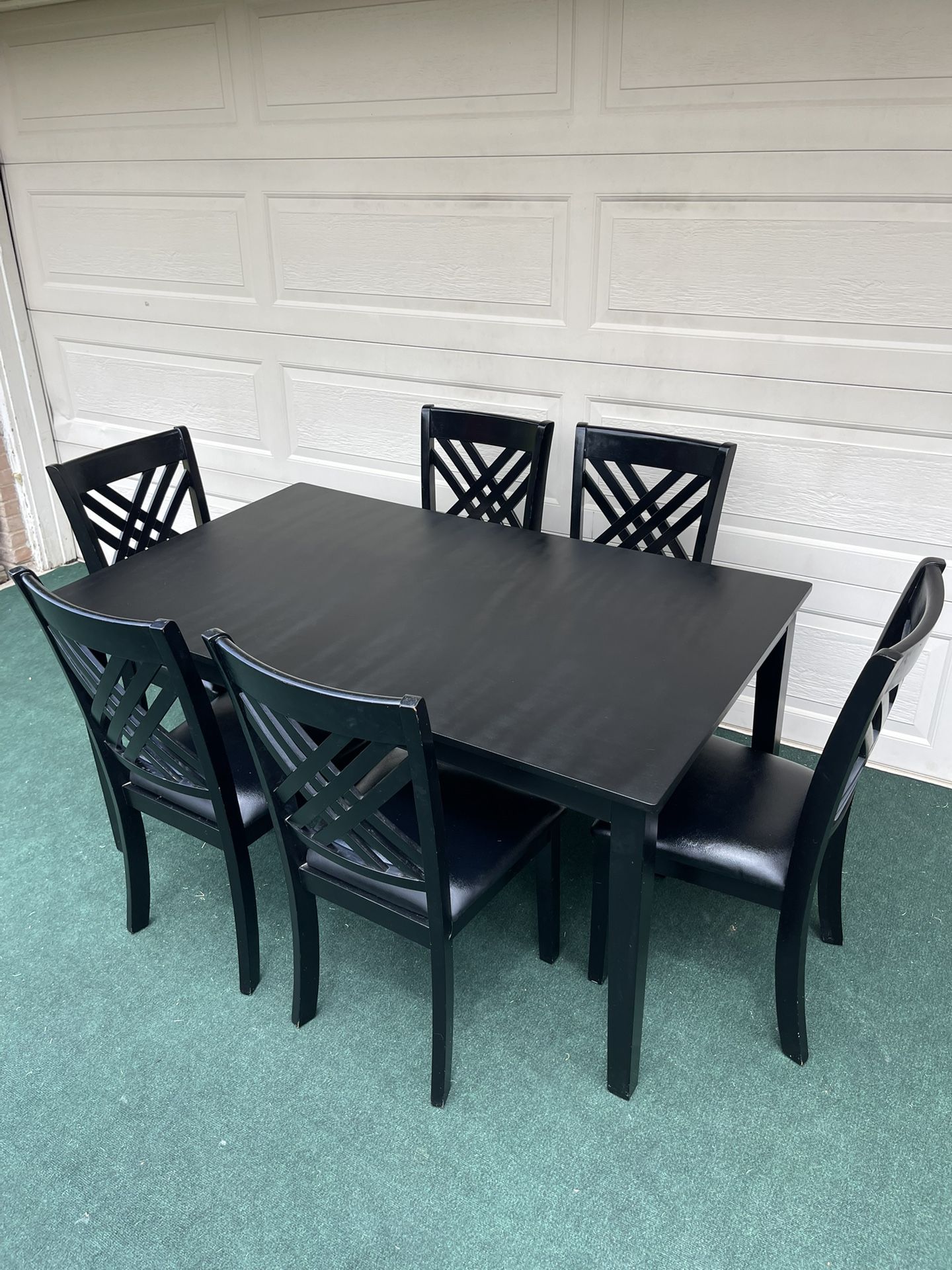 7-PC DINING SET (TABLE AND 6 PADDED CHAIRS) (NORMAL HEIGHT)