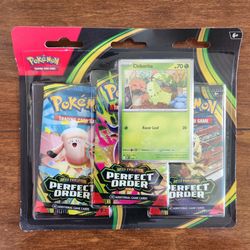 Pokemon Perfect Order 3 Pack Blister [Chikorita] - ME03: Perfect Order (ME03)