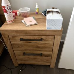 2 Bed Side Wooden Tables With Two Drawers - Great Condition 