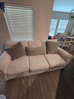 White fabric sofa