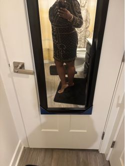 Black & Gold Beaded Cocktail Dress | Size 14