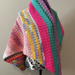 Handmade Rainbow Wrap Sweater
