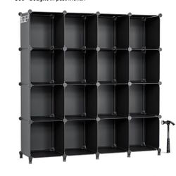 Black Cubby modular cubby storage 21 cubbys 73 panels  63 connectors (free 8 cloth cubbys)