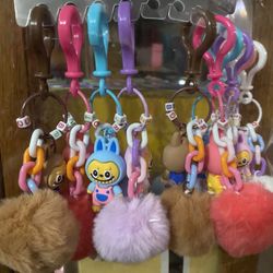 Hair accessories and labubu keychains 
