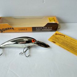 Vintage Bomber Striper A Fishing Lure Extra Deep Chrome Silver
