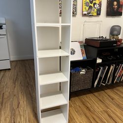 White 5 Shelf Bookcase 12” x 9.5” x 52”