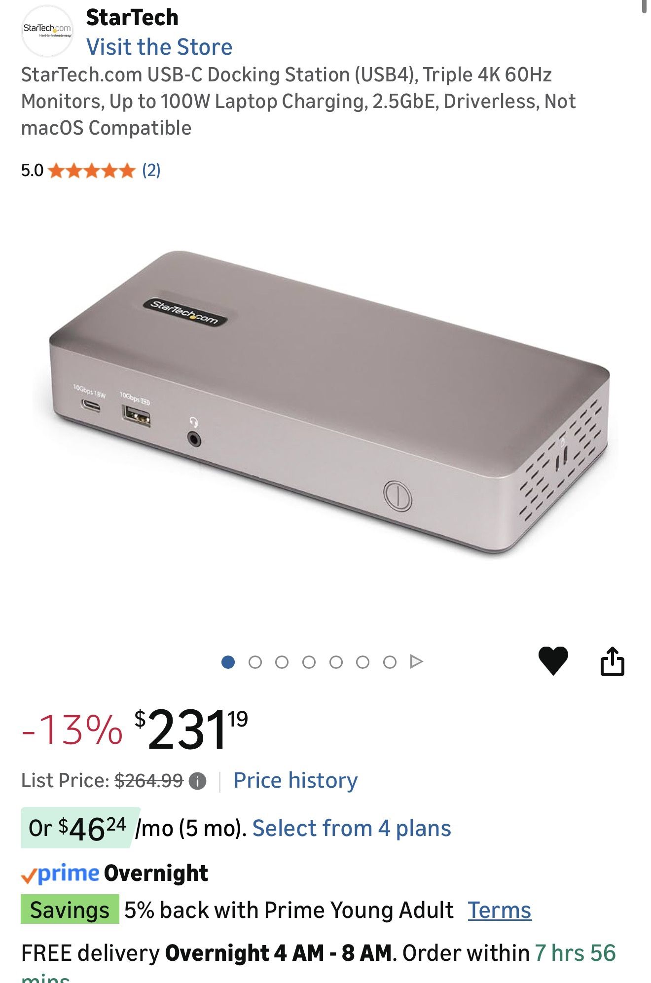 https://offerup.com/redirect/?o=U3RhclRlY2guY29t USB-C Docking Station (USB4), Triple 4K 60Hz Monitors, Up to 100W Laptop Charging, 2.5G