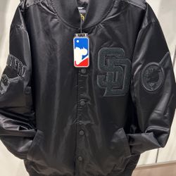 All black SD Padres Varsity Jacket
