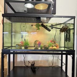 Thrive 40 Gallon Aquarium W/ Filter Basking Platforms & More