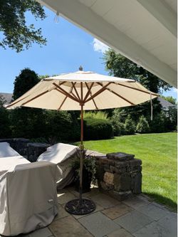 Barasole Teak 12’ Maret Commerical Umbrella