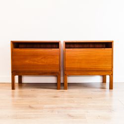 Vintage Restored Danish Modern Teak Nightstands by Arne Wahl Iversen