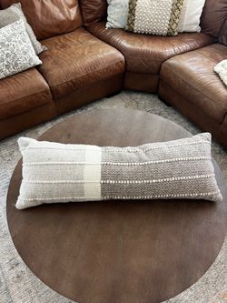 Long 36” Woven Textured Lumbar Pillow