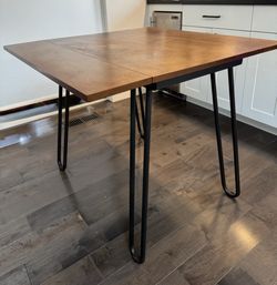 Mid-Century Drop Leaf Dining Table – Seats 4, Space Saving