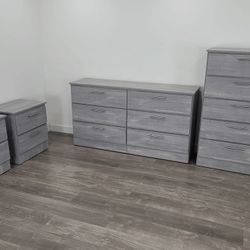 Dresser, Chest And 2 Nightstands - Cómoda, Gavetero Y 2 Mesitas De Noche 