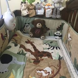 Jungle Safari Nursery 6 Piece Baby Crib Bedding 