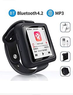Sport Music Clip, 8GB Bluetooth MP3 Player with FM Radio/Voice Record Function,Touch Screen Player,Max Support up to 128GB, Black