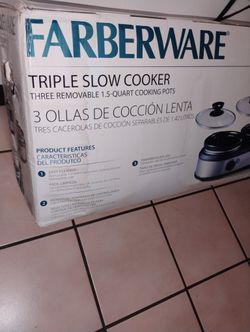 Farberware Triple Slow Cookers 3x 1.5 Quart Pots