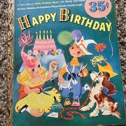 1952 Little Golden Book Happy Birthday Party Cutouts Book