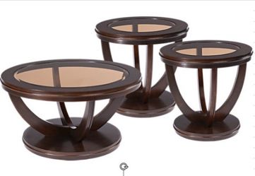 Standard Furniture La Jolla 3-Piece Coffee and End Table Set – Glass Top