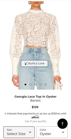 Bardot Georgia Lace Top in Oyster