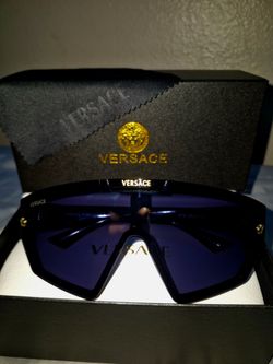 "VERSACE" men sunglasses black/gold lens