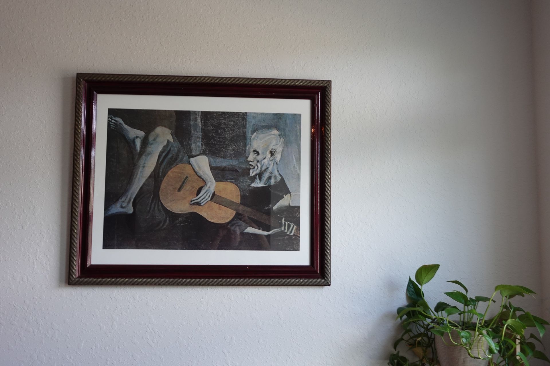 Framed Pablo Picasso The Old Guitarist Print Wall Art – Large 24x20