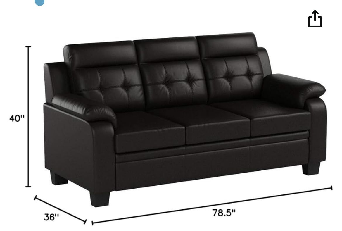 Coaster Home Furnishings Finley Tufted Upholstered Sofa Black