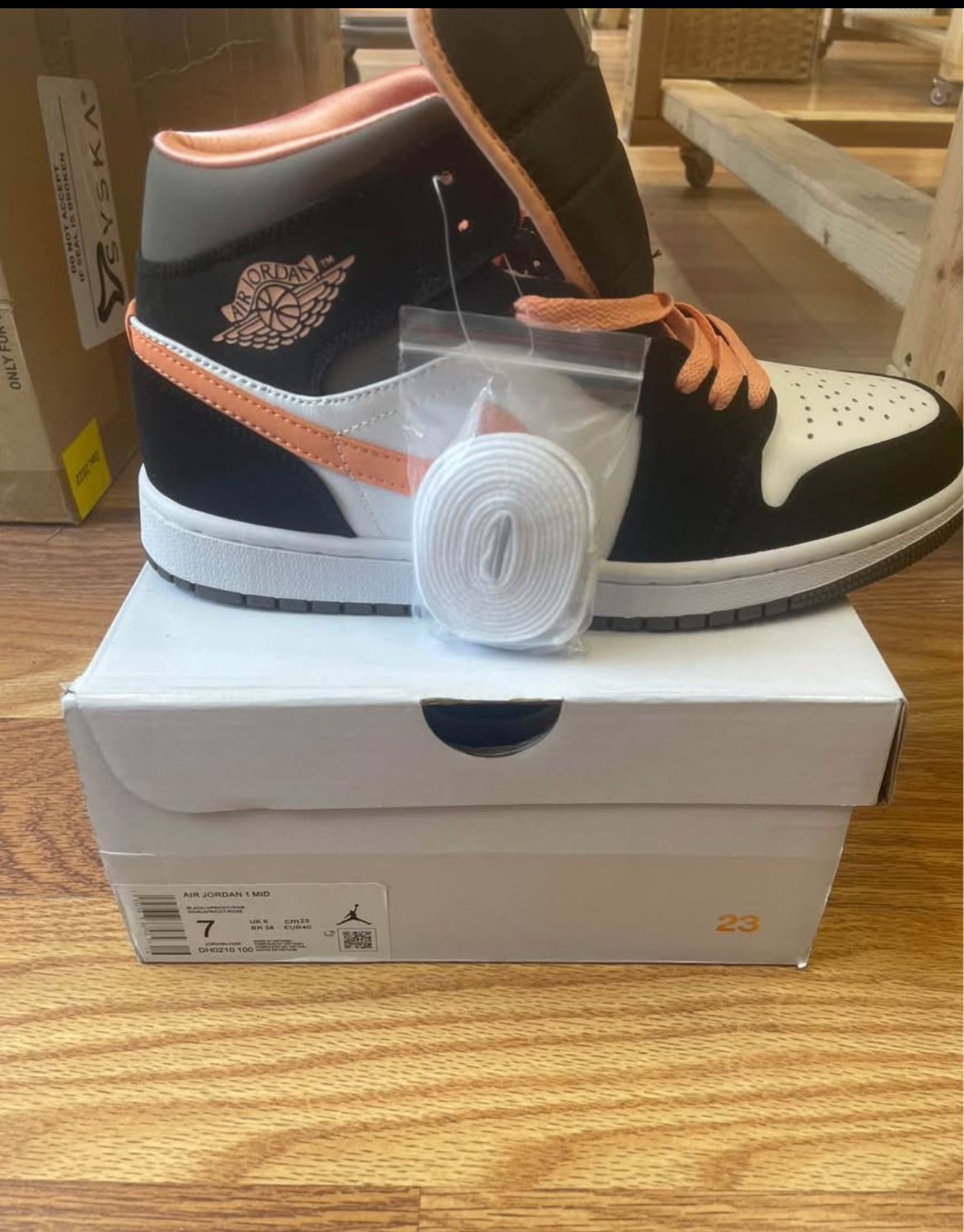 Air Jordan Mid Peach Mocha/White – Brand New Sizes 7, 8, 12‼️ - Main Image