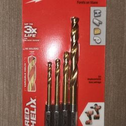 Milwaukee 4 Titanium Red Helix DRILL Bits