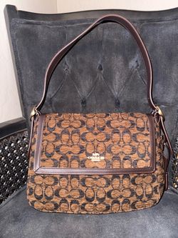 Coach Etta Flap Bag in Chenille 🤎🖤