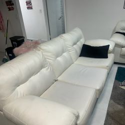 Couches White Genuine Leather