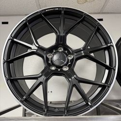Staggered 20in Matte Black With Machined Lip 2024 Mercedes AMG Gt Style Rims