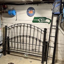 Eddie Bauer Queen Size Metal Bed Frame (Black Wrought Iron Style)