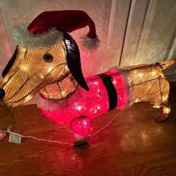 Christmas daucshund dog 32” long, light up decoration