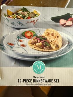 Martha Stewart Melamine 12-Piece Dinnerware Set