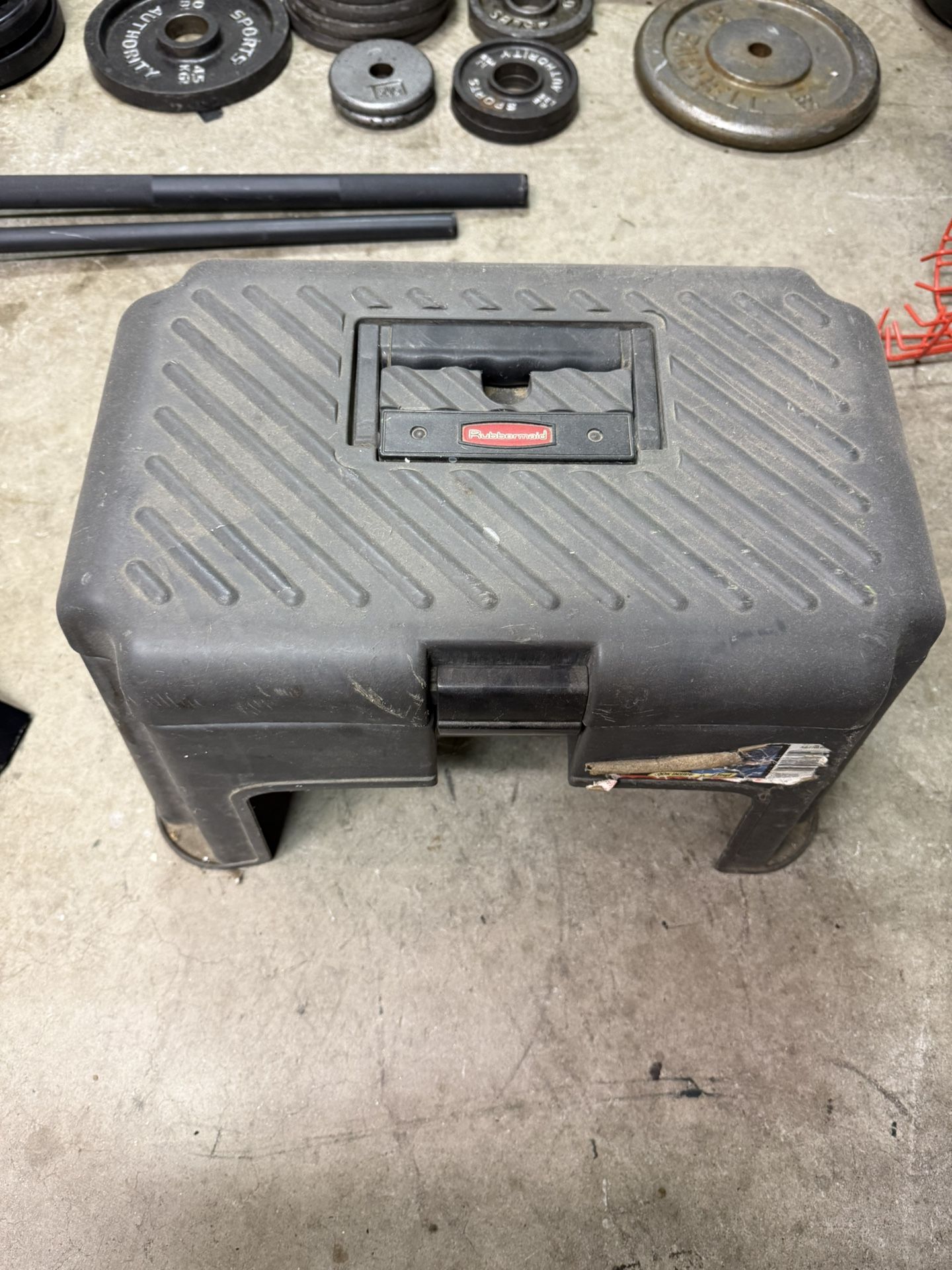 Rubber made step stool tool box