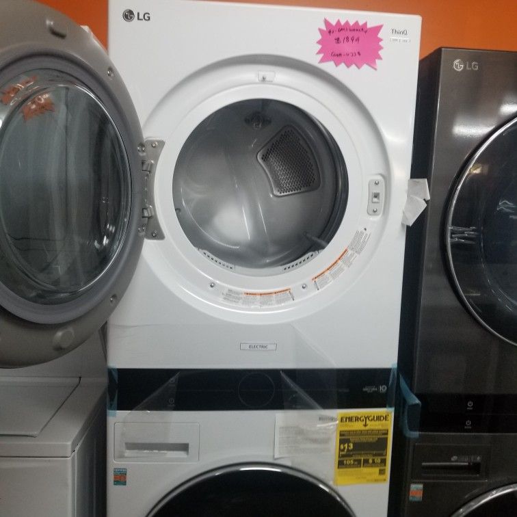 Lg Electric Stackable Washer And Dryer Set White for Sale in
